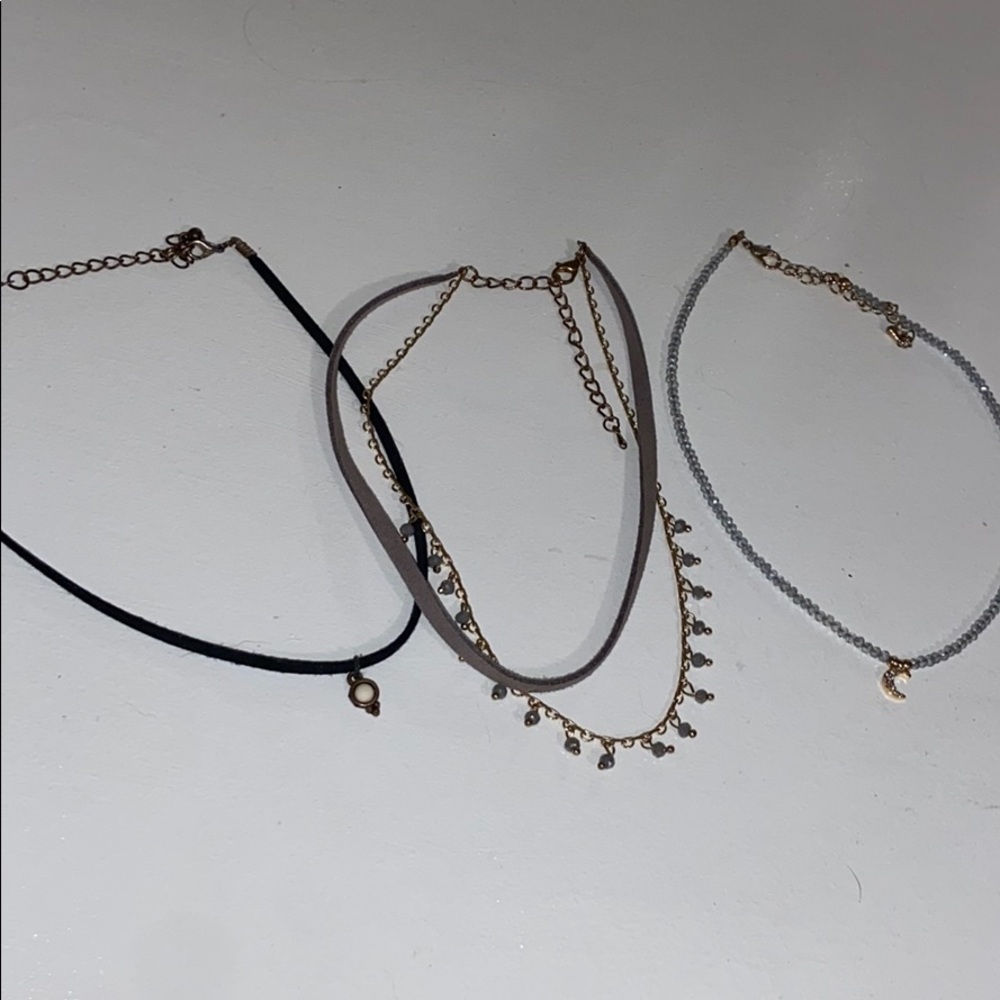 three boutique chokers